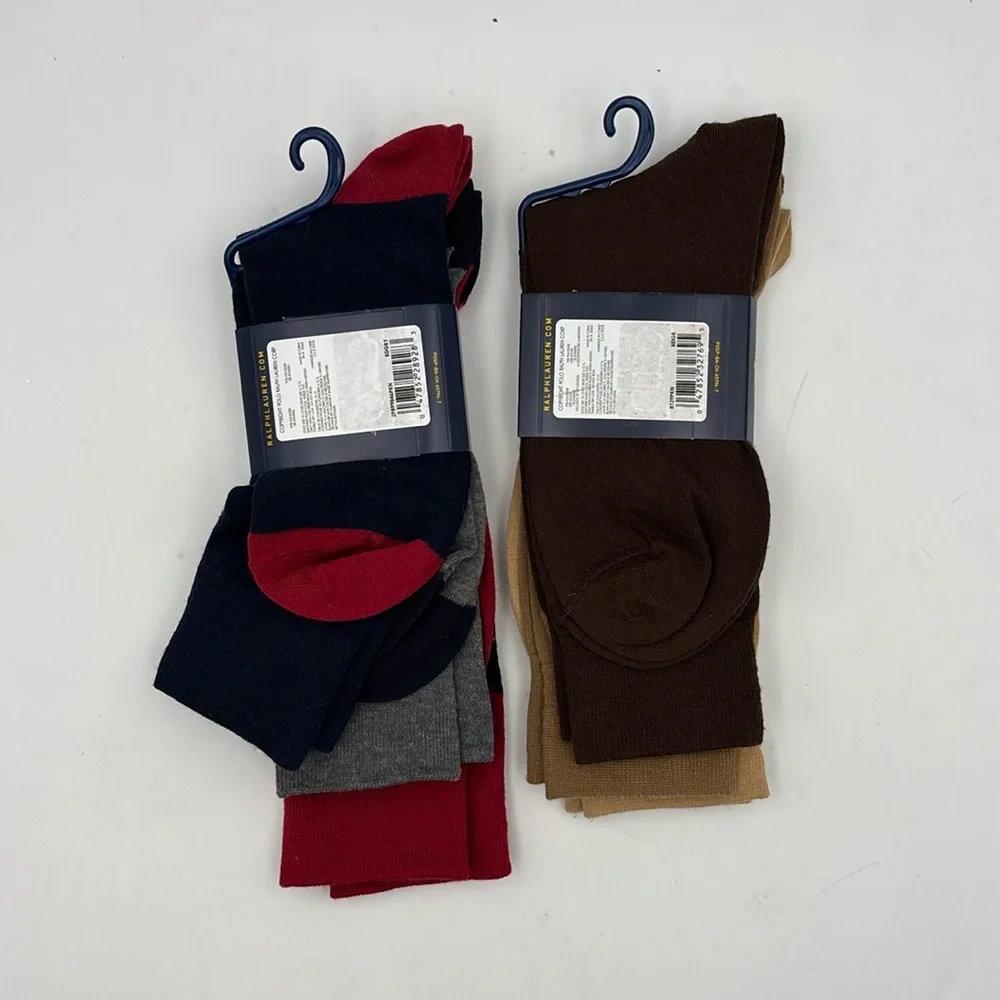 Polo Ralph Lauren Argyle and Solid Socks Shoe Size 6-12.5 6 Pairs
